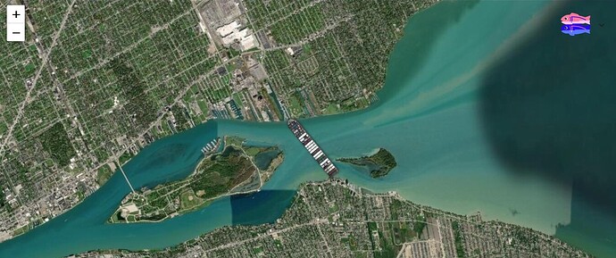 Ever Given blocks the Detroit River between Belle Isle and Lake St Clair