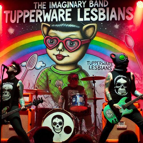 punk rock concert for the imaginary band tupperware lesbians