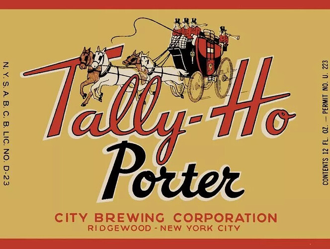 Tally-Ho Porter sign