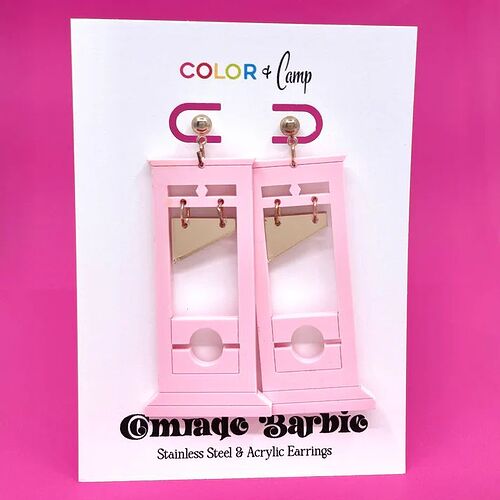 color and camp guillotine earrings