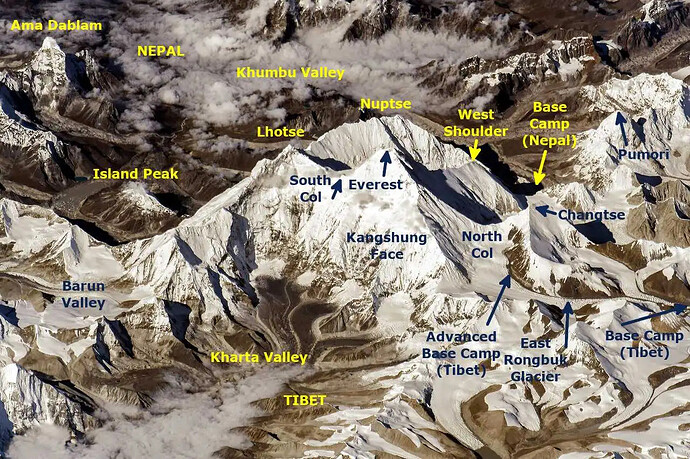 Everest and Neighbors from the International Space Station-1280x853