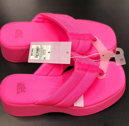 pink platform flip flops