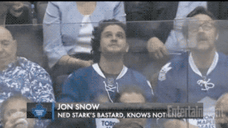 got jon snow at hockey game