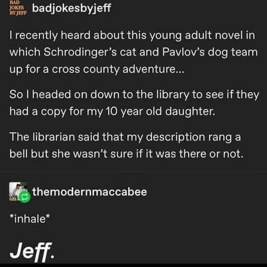 tweet book schrodingers cat pavlovs dog