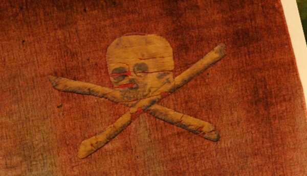 18th century pirate flag belonging to legendary Admiral Richard Curry