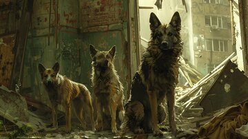 three-guard-dogs-standing-destroyed-city-dogs-are-all-different-breeds-sizes-they-are-all-united-their-loyalty-their-owner_1186216-39837