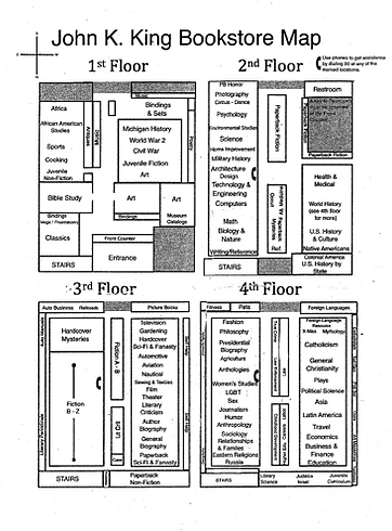 john king books store map for post